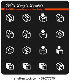 box vector icons for user interface design