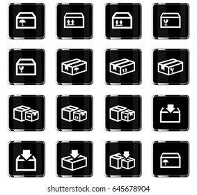 box vector icons for user interface design