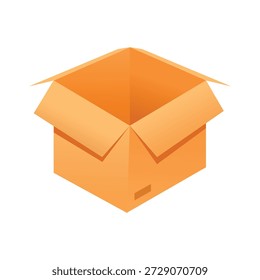 Box vector illustration, box icon vector, box clip art, open cardboard box for package and parcel, vector illustration
