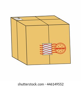 box vector illustration isolated on white background.