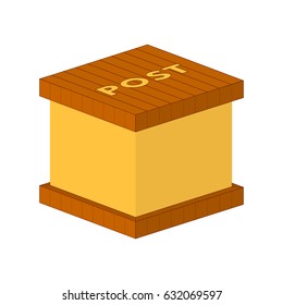 Box vector illustration on white background. Postal box.