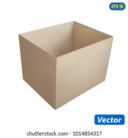 box in vector isolated on a white background all the walls are grouped for folding objects