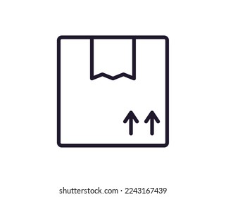 Box vector line icon. Premium quality logo for web sites, design, online shops, companies, books, advertisements. Black outline pictogram isolated on white background 
