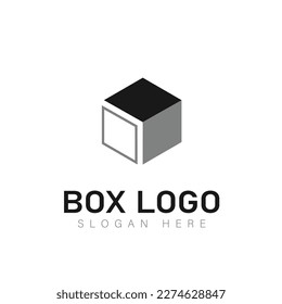 Box vector logotype. Box lettering logo. Cargo company box logo