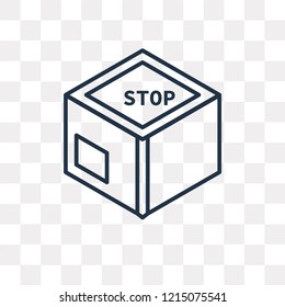 Box vector outline icon isolated on transparent background, high quality linear Box transparency concept can be used web and mobile