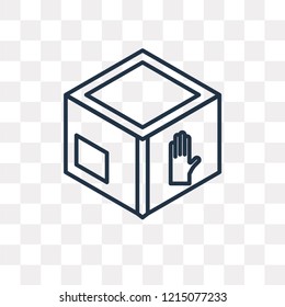 Box vector outline icon isolated on transparent background, high quality linear Box transparency concept can be used web and mobile