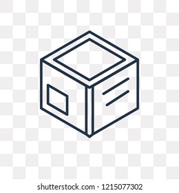 Box vector outline icon isolated on transparent background, high quality linear Box transparency concept can be used web and mobile