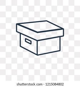 Box vector outline icon isolated on transparent background, high quality linear Box transparency concept can be used web and mobile