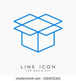 Box vector pictogram icon. Container for transportation and delivery.