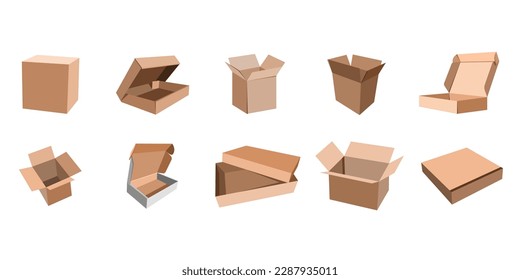 Box vector set collection graphic clipart design