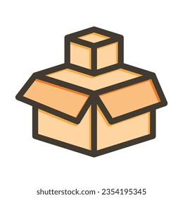 Box Vector Thick Line Filled Colors Icon For Personal And Commercial Use.
