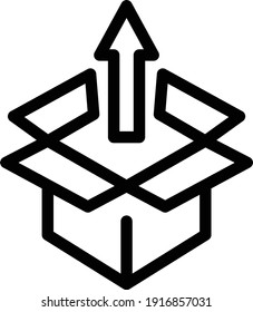 box vector thin line icon