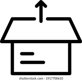 box vector thin line icon