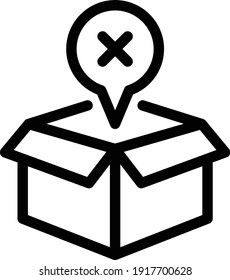 box vector thin line icon