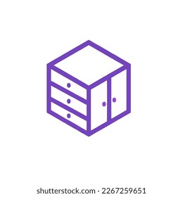 vector de caja, caja de madera. armario, cocina, almacenamiento, almirah, sección, organizador