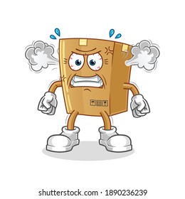 box very angry mascot. cartoon vector
