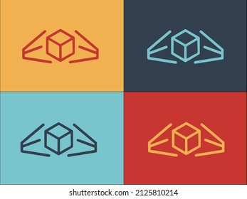 Box Vr Logo Template, Simple Flat Icon of virtual,technology,vr