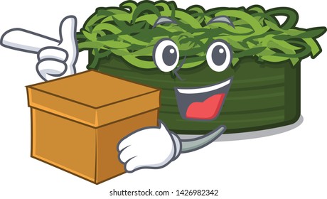 With box wakame chuka isolated with the mascot