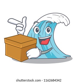 With box waves of water graphic character
