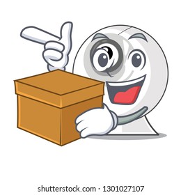 With box webcam on the computer table character