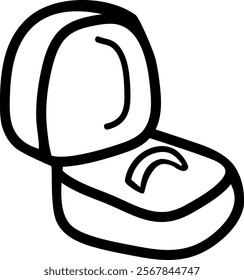 Box With Wedding Ring Sketch Vector Illustration