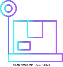 Box weight delivery service icon with blue gradient outline style. Shipping sign symbol. Related to order tracking, delivery home, warehouse, truck, courier and cargo icons. Vector illustration