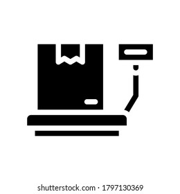 box weight glyph icon vector. box weight sign. isolated contour symbol black illustration