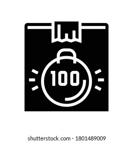 box weight glyph icon vector. box weight sign. isolated contour symbol black illustration