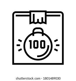 box weight line icon vector. box weight sign. isolated contour symbol black illustration