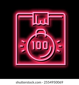 box weight neon light sign vector. box weight illustration