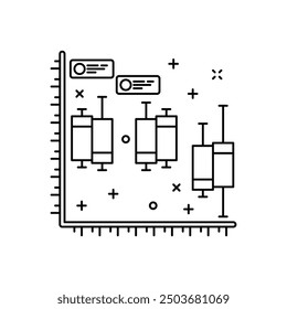 Box Whisker Plot Outline Icon, Vector illustration