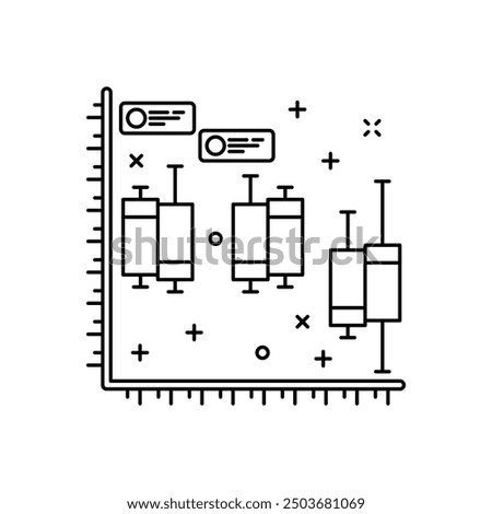 Box Whisker Plot Outline Icon, Vector illustration