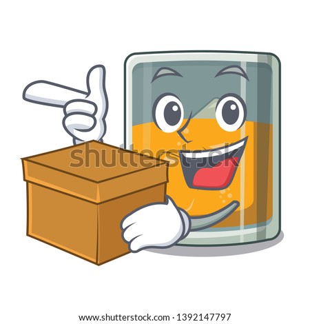 With box whiskey islated with in the character