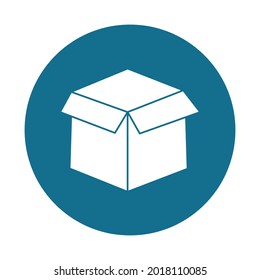 Box white glyph with color background vector icon which can easily modify or edit 