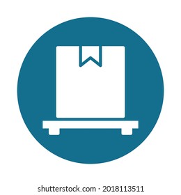 Box white glyph with color background vector icon which can easily modify or edit 