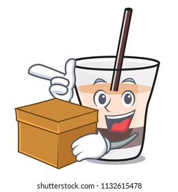 With box white russian character cartoon