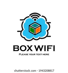 Box wifi logo template illustration
