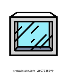 box window cardboard packaging color icon vector. box window cardboard packaging sign. isolated symbol illustration