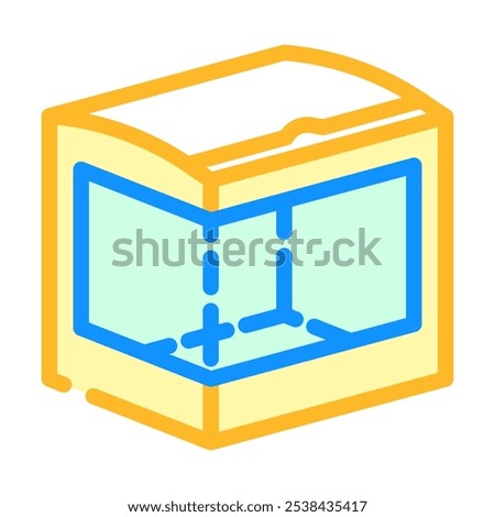 box with window cardboard packaging color icon vector. box with window cardboard packaging sign. isolated symbol illustration