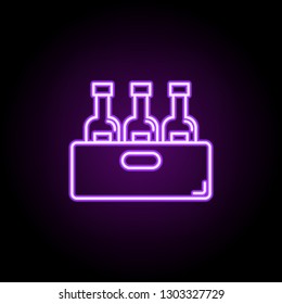 box of wine icon. Elements of Alcohol drink in neon style icons. Simple icon for websites, web design, mobile app, info graphics