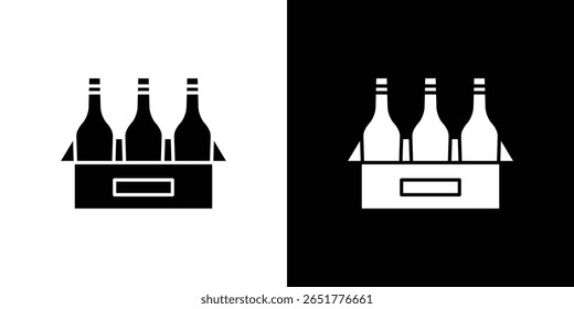 Caixa de ícone de vinho de um vetor de estilo plano