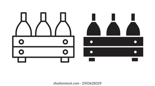 Box of wine vector icon in solid and outline style