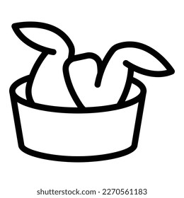 Box wings icon outline vector. Food crispy. Hot meat
