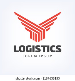 box with wings logistics logo