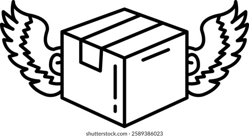 A box with wings on it