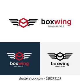 Box wing,Transport Logo,Vector Logo template