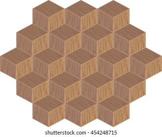 Box witch covered wood background 