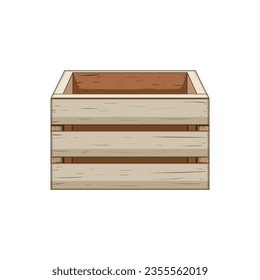 box wooden crate cartoon. fruit empty, case pallet, timber container box wooden crate sign. isolated symbol vector illustration