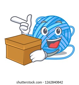 With box wool balls isolated on a mascot