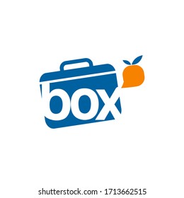 Signo de palabra de caja con una imagen simple de una caja.